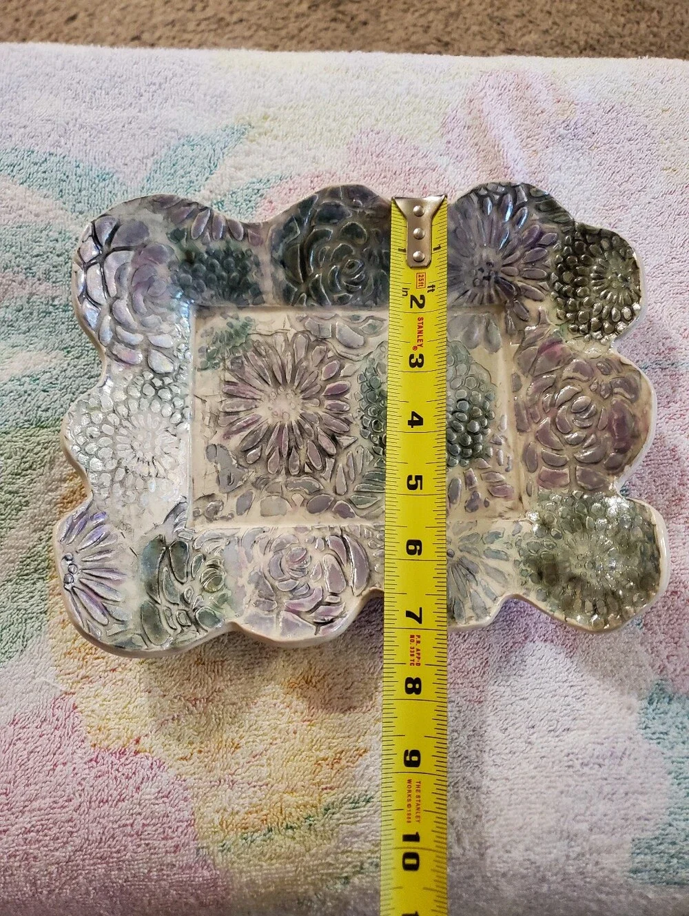 Vintage Floral Handmade Decorative Ceramic Tray